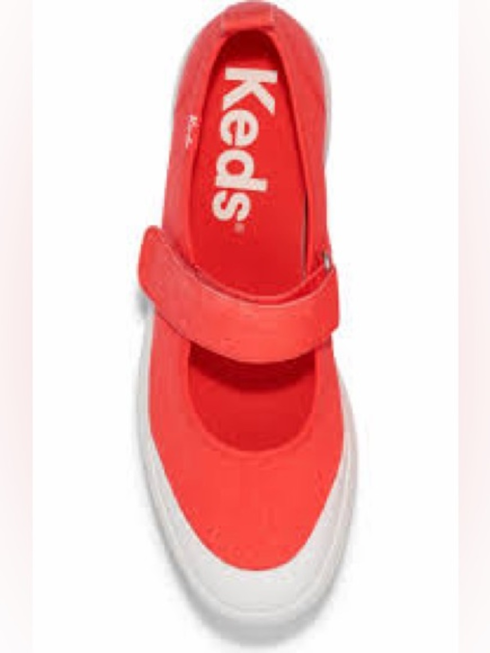 Keds women’s  Mary Jane Canvas Sneaker in Coral Red 7.5